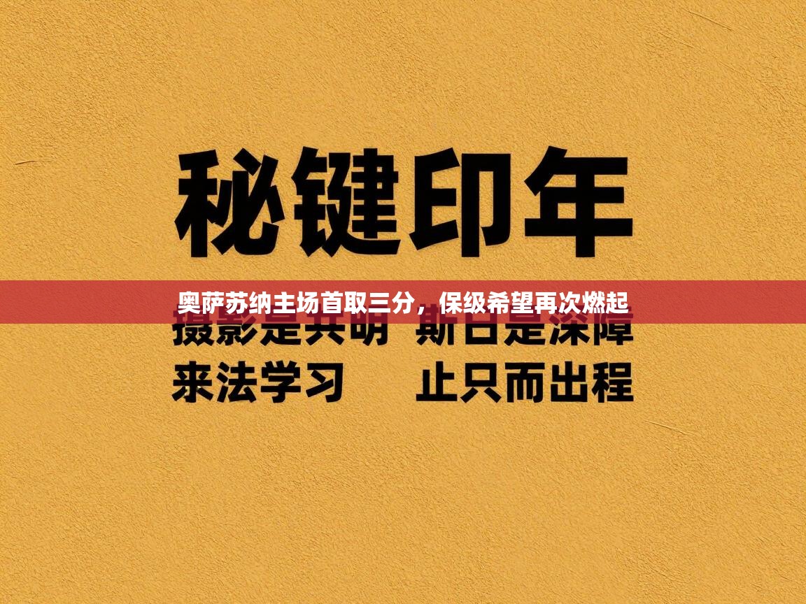 开云登录-奥萨苏纳主场首取三分，保级希望再次燃起  第2张